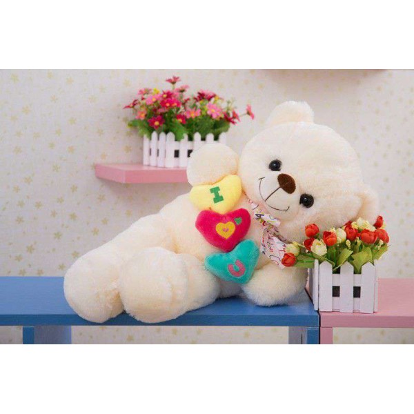Peach 2.5 Feet I Love You Heart Teddy Bear